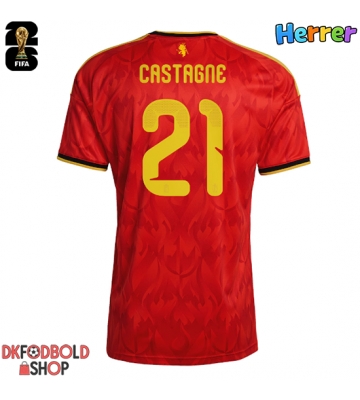 Belgien Timothy Castagne #21 Hjemmebanetrøje VM 2026 Kort ærmer